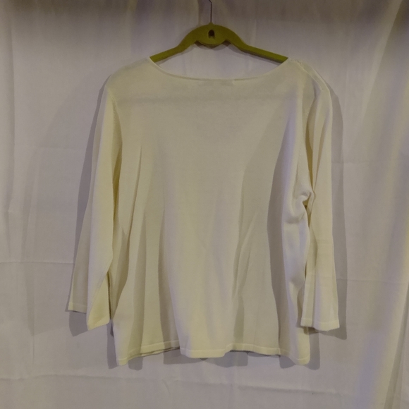David Brooks Women's Off White Pearl Embellished Dressy Sweater  Size XL… - Picture 8 of 8